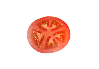 Image showing Tomato slice isolated on white