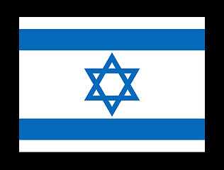 Image showing Extreme close up shot of wavy Israeli flag