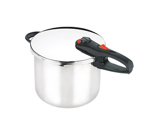 Image showing A stainless pan isolated on a white background