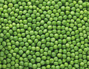 Image showing Shelled fresh ripe green peas background