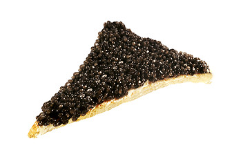 Image showing Black caviar sandwich isolated on white background