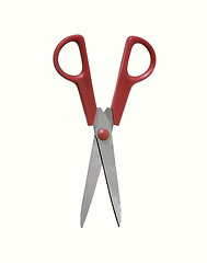 Image showing Red scissors isolated on the white background