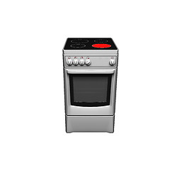 Image showing Silver free standing cooker.