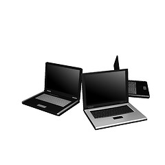 Image showing black laptops 3d model