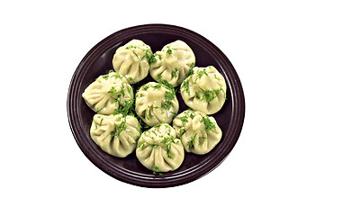 Image showing Russian national ravioli with dill