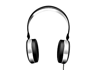 Image showing Black headphones isolated on a white background