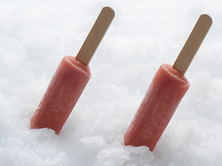 Image showing red ice lolly on a white background