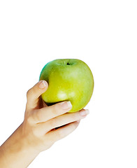 Image showing apple in woman hands