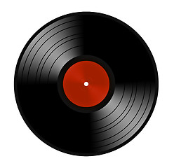 Image showing Black vinyl record lp album disc