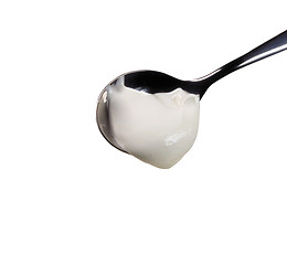 Image showing spoon with yogurt.