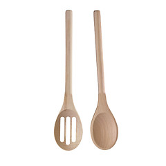Image showing Wooden cooking utensils isolated