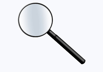 Image showing Illustration of a magnifying glass over white background