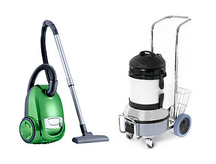 Image showing modern with vintage vacuum cleaner