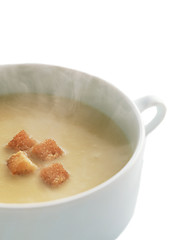 Image showing Lentil cream soup with dry bred crumbs