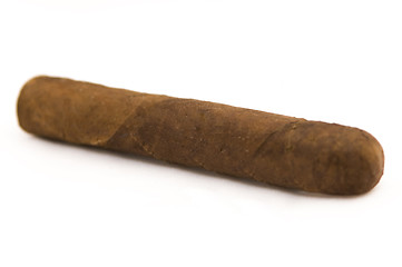 Image showing hand rolled cigar isolated on a white background