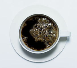 Image showing Black Coffee in White Cup. White Background