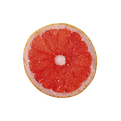 Image showing Slice of grapefruit isolated on white background