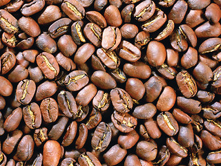 Image showing Coffee beans closeup background