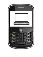 Image showing laptop, mobile phone