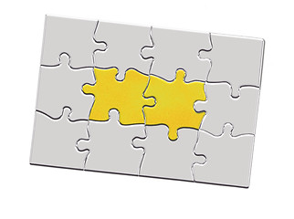 Image showing Jigsaw puzzle piece with keyhole