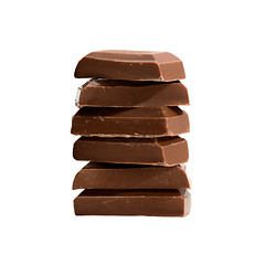 Image showing Chocolate pieces on white