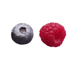 Image showing Raspberry and blueberry