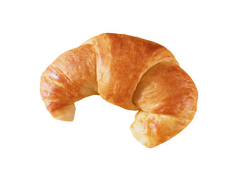 Image showing Fresh and tasty croissant over white background