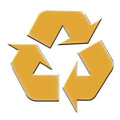 Image showing 3D Golden Recycle Symbol