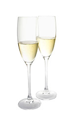 Image showing Two glasses of champagne. Isolated