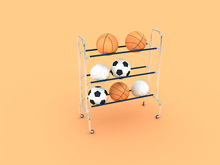 Image showing A group of sports balls