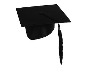 Image showing Student hat on white, with clipping path