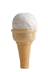 Image showing Vanilla soft ice cream on cone