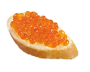 Image showing Red caviar sandwich