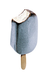 Image showing classic chocolate ice cream with drops isolated