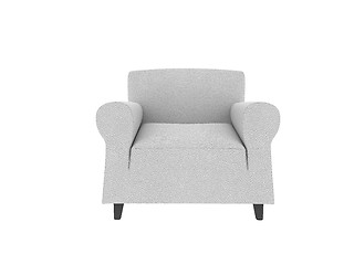 Image showing This 3 d image white leather armchair