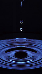 Image showing The round transparent drop of water