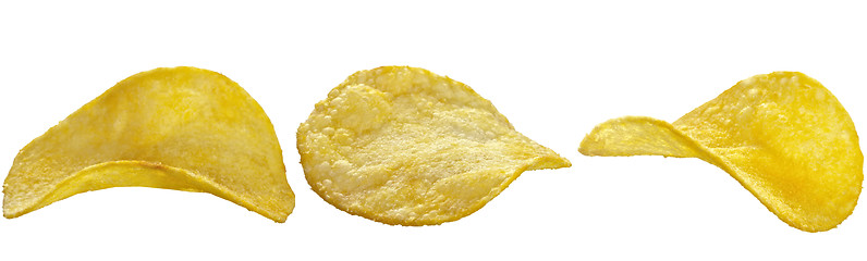 Image showing potato chips on white background