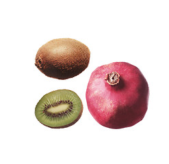 Image showing kiwi with pomegranate grain