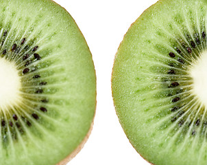 Image showing heart-shaped kiwi fruit isolated on a white
