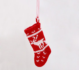Image showing Christmas sock isolated on white background
