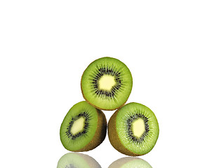 Image showing sliced kiwi isolated on white background