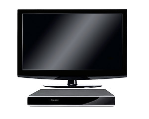 Image showing Modern LCD TV with DVD player