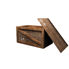 Image showing 3d render of wooden box