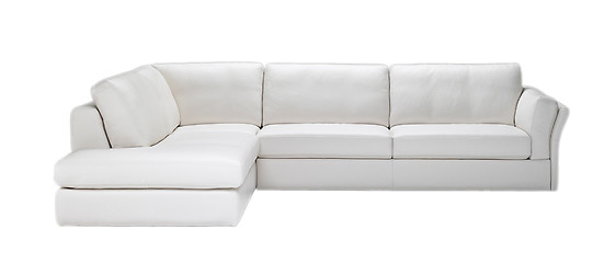 Image showing white leather sofa isolated against white background