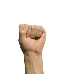 Image showing Image of male showing fist isolated over white