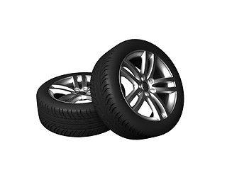 Image showing 3d tires and allow wheels