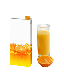 Image showing Orange juice carton box