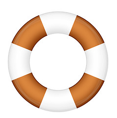 Image showing A life buoy for safety at sea - isolated over white background