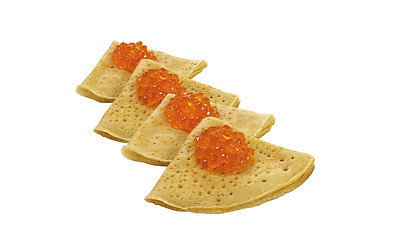 Image showing pancakes with caviar