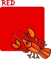 Image showing Color Red and Crayfish Cartoon